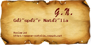 Gáspár Natália névjegykártya