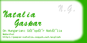 natalia gaspar business card